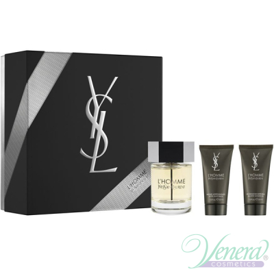 YSL L'Homme Комплект (EDT 100ml + ASB 50ml + SG 50ml) за Мъже Мъжки Комплекти