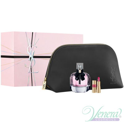 YSL Mon Paris Комплект (EDP 90ml + Rouge No 49 + Bag) за Жени Дамски Комплекти
