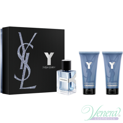 YSL Y For Men Комплект (EDT 60ml + AS Balm 50ml + SG 50ml) за Мъже Мъжки Комплекти