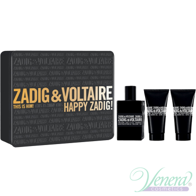 Zadig & Voltaire This is Him Комплект (EDT 50ml + SG 50ml + SG 50ml) Happy Zadig! за Мъже Мъжки Комплекти