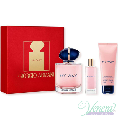 Armani My Way Комплект (EDP 50ml + EDP 15ml + BL 75ml) за Жени Дамски Комплекти