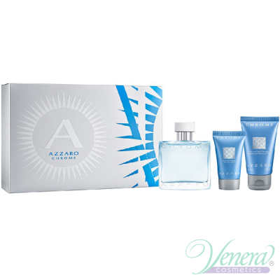Azzaro Chrome Комплект (EDT 30ml + AS Balm 30ml + SG 50ml) за Мъже За Мъже