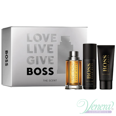 Boss The Scent Комплект (EDT 100ml + Deo Spray 150ml + SG 100ml) за Мъже Мъжки Комплекти