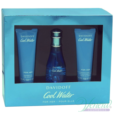 Davidoff Cool Water Комплект (EDT 50ml + BL 50ml + SG 50ml) за Жени Дамски Комплекти