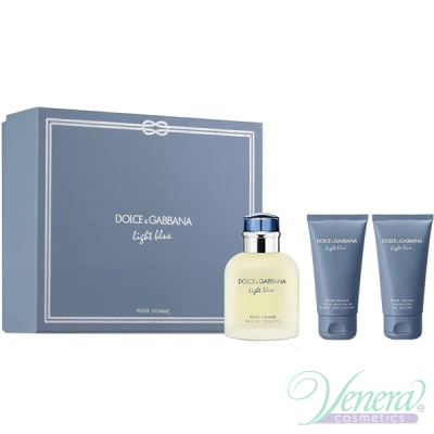 D&G Light Blue Комплект (EDT 125ml + AS Balm 50ml + SG 50ml) за Мъже Мъжки Комплекти