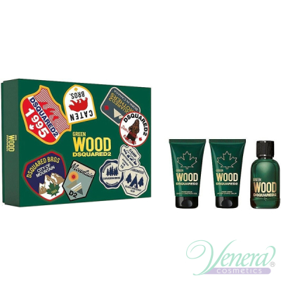 Dsquared2 Green Wood Комплект (EDT 50ml + AS Balm 50ml + SG 50ml) за Мъже Мъжки Комплекти