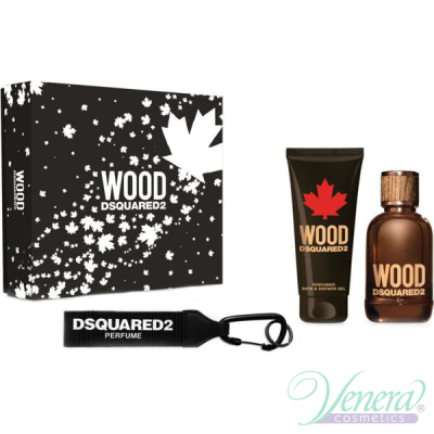 Dsquared2 Wood for Him Комплект (EDT 100ml + SG 100ml + Key Ring) за Мъже Мъжки Комплекти