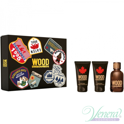 Dsquared2 Wood for Him Комплект (EDT 50ml + AS Balm 50ml + SG 50ml) за Мъже Мъжки Комплекти