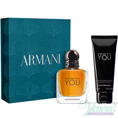 Emporio Armani Stronger With You Set (EDT 50ml + SG 75ml) за Мъже Мъжки Комплекти