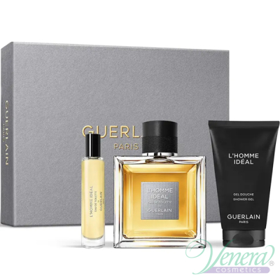 Guerlain L'Homme Ideal Комплект (EDT 100ml + EDT 10ml + SG 75ml) за Мъже Мъжки Комплекти