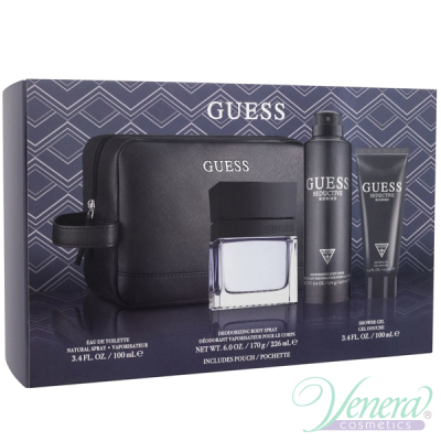Guess Seductive Homme Комплект (EDT 100ml + Deo Spray 226ml + SG 100ml + Bag) за Мъже Мъжки Комплекти
