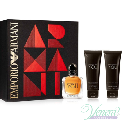 Emporio Armani Stronger With You Комплект (EDT 50ml + SG 75ml + SG 75ml) за Мъже Мъжки Комплекти