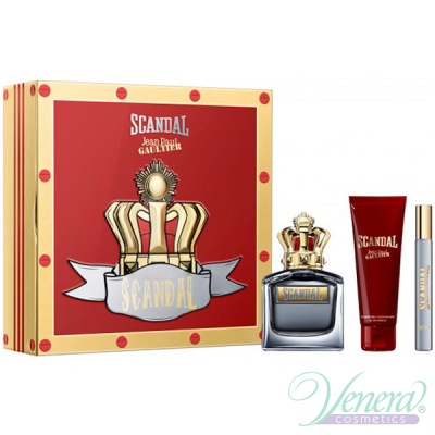 Jean Paul Gaultier Scandal Pour Homme Комплект (EDT 100ml + SG 75ml + EDT 10ml) за Мъже Мъжки Комплекти