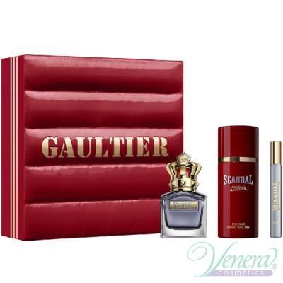 Jean Paul Gaultier Scandal Pour Homme Комплект (EDT 50ml + Deo Spray 150ml + EDT 10ml) за Мъже Мъжки Комплекти