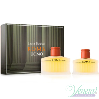 Laura Biagiotti Roma Uomo Комплект (EDT 125ml + After Shave Lotion 75ml) за Мъже Мъжки Комплекти