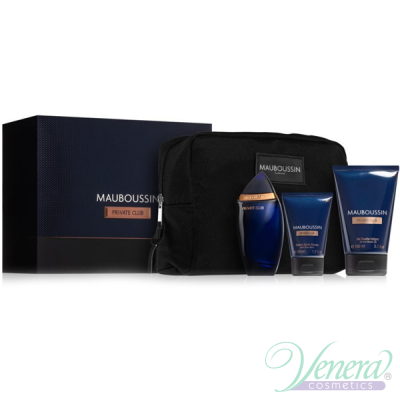 Mauboussin Private Club Комплект (EDP 100ml + AS Balm 50ml + SG 100ml + Bag) за Мъже Мъжки Комплекти