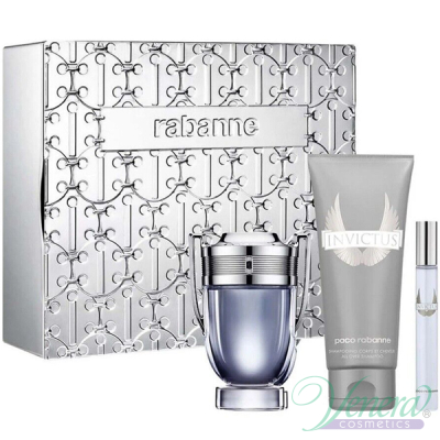Paco Rabanne Invictus Комплект (EDT 100ml + AS Balm 100ml + Deo Stick 75ml) за Мъже Мъжки комплекти