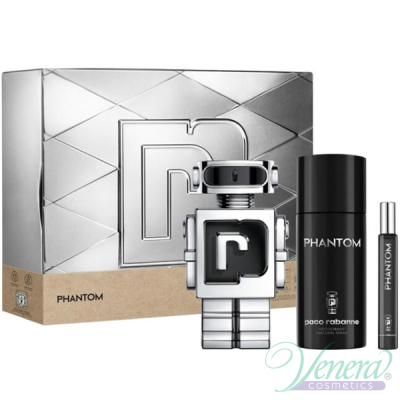 Paco Rabanne Phantom Комплект (EDT 100ml + EDT 10ml + Deo Spray 150ml) за Мъже Мъжки Комплекти