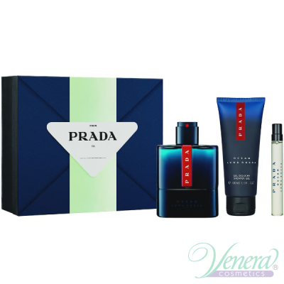 Prada Luna Rossa Ocean Комплект (EDT 100ml + EDT 10ml + SG 100ml) за Мъже Мъжки Комплекти