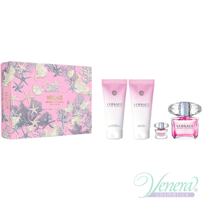 Versace Bright Crystal Комплект (EDT 90ml + EDT 5ml + BL 100ml + SG 100ml) за Жени Дамски Комплекти