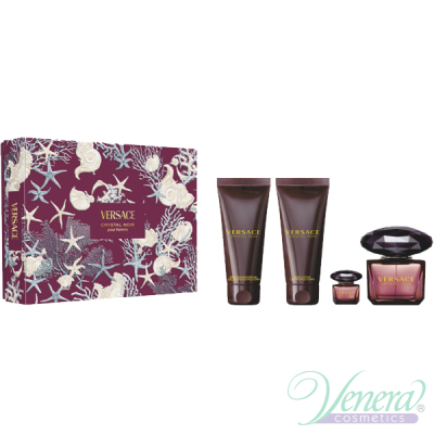 Versace Crystal Noir Комплект (EDP 90ml + EDP 5ml + BL 100ml + SG 100ml) за Жени Дамски Комплекти