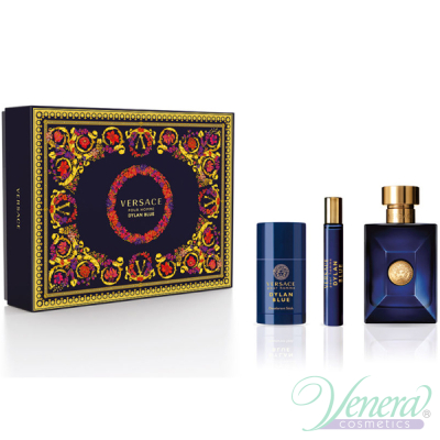 Versace Pour Homme Dylan Blue Комплект (EDT 100ml + EDT 10ml + Deo Stick 75ml) за Мъже Мъжки Комплекти
