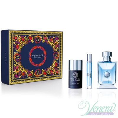 Versace Pour Homme Комплект (EDT 100ml + EDT 10ml + Deo Stick 75ml) за Мъже Мъжки Комплекти