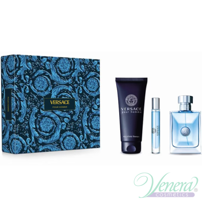 Versace Pour Homme Комплект (EDT 100ml + EDT 10ml + SG 150ml) за Мъже Мъжки Комплекти