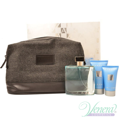 Azzaro Chrome Комплект (EDT 100ml + SG 50ml +AS Balm 30ml + Несесер) за Мъже Мъжки Комплекти