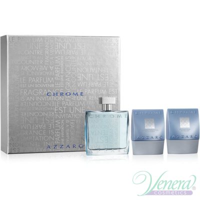 Azzaro Chrome Комплект (EDT 100ml + AS Balm 75ml + SG 75ml) за Мъже Мъжки Комплекти