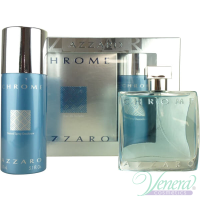 Azzaro Chrome Комплект (EDT 50ml + Deo Spray 150ml) за Мъже Мъжки Комплекти