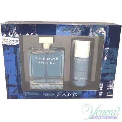 Azzaro Chrome United Комплект (EDT 100ml + Deo Stick 75ml) за Мъже Мъжки Комплекти