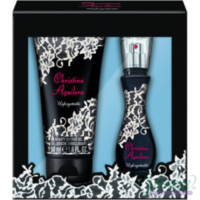 Christina Aguilera Unforgettable Комплект (EDP 15ml + SG 50ml) за Жени Дамски Комплекти
