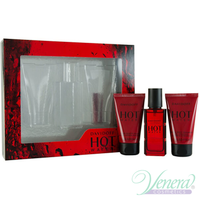Davidoff Hot Water Комплект (EDT 30ml + SG 50ml + AS Balm 50ml) за Мъже Мъжки Комплекти
