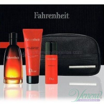 Dior Fahrenheit Set (EDT 100ml + SG 75ml + Deo 50ml + Bag) за Мъже За Мъже
