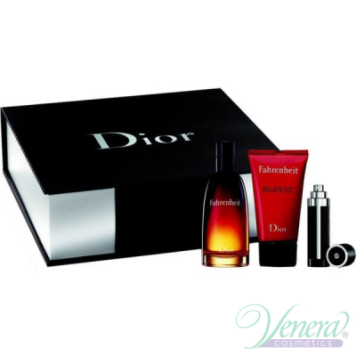 Dior Fahrenheit Комплект (EDT 100ml + EDT 3ml + SG 50ml) за Мъже Мъжки Комплекти