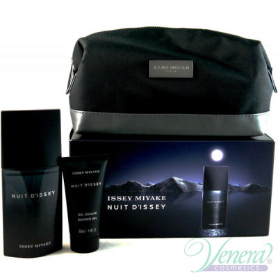 Issey Miyake Nuit D'Issey Комплект (EDT 75ml + SG 50ml + Несесер) за Мъже Мъжки Комплекти