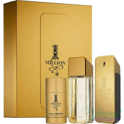 Paco Rabanne 1 Million Комплект (EDT 100ml + AS Lotion 100ml + Deo Stick 75ml) за Мъже За Мъже