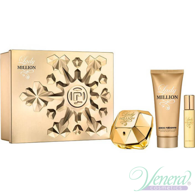 Paco Rabanne Lady Million Комплект (EDP 50ml + EDP 5ml + BL 100ml) за Жени Дамски Комплекти