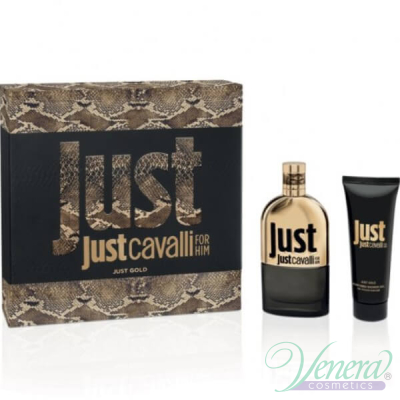 Roberto Cavalli Just Cavalli Gold Him Комплект (EDP 90ml + SG 75ml) за Мъже За Мъже