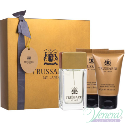 Trussardi My Land Комплект (EDT 30ml + AS Balm 30ml + SG 30ml) за Мъже Мъжки Парфюми