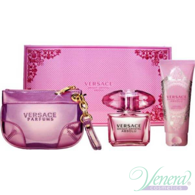 Versace Bright Crystal Absolu Комплект (EDP 90ml + BL 100ml +Bag) за Жени Дамски Комплекти