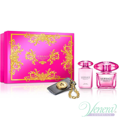 Versace Bright Crystal Absolu Комплект (EDP 90ml + BL 100ml + Ключодържател кожа) за Жени Дамски Комплекти