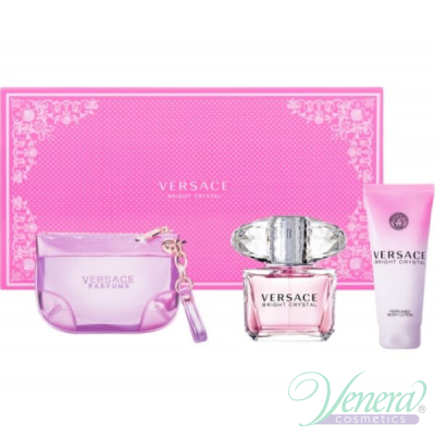 Versace Bright Crystal Комплект (EDT 90ml + BL 100ml + Чанта) за Жени За Жени