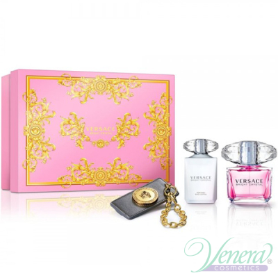 Versace Bright Crystal Комплект (EDT 90ml + BL 100ml + Ключодържател) за Жени Дамски Комплекти