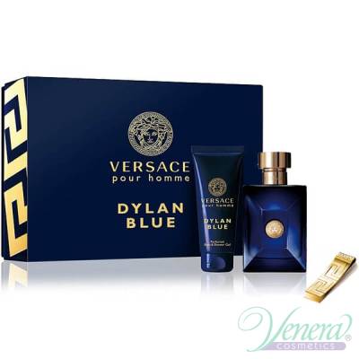 Versace Pour Homme Dylan Blue Комплект (EDT 100ml + SG 100ml + Щипка за пари) за Мъже Мъжки Комплекти