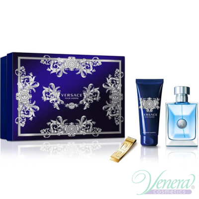 Versace Pour Homme Комплект (EDT 100ml + SG 100ml + Щипка за пари) за Мъже Мъжки Комплекти