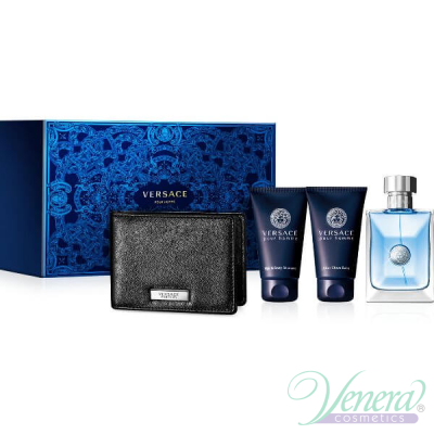 Versace Pour Homme Комплект (EDT 100ml + AS Balm 50ml + SG 50ml + Портфейл) за Мъже За Мъже