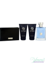 Versace Pour Homme Комплект (EDT 100ml + AS Balm 50ml + SG 50ml + Портфейл) за Мъже За Мъже
