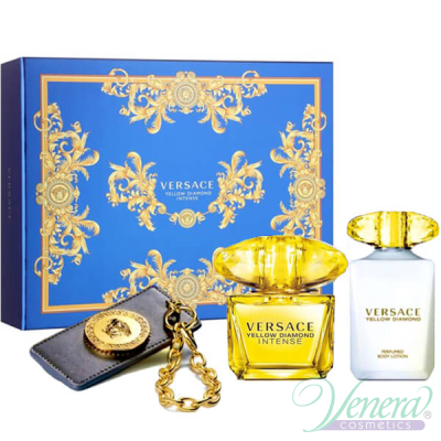 Versace Yellow Diamond Intense Комплект (EDT 90ml + BL 100ml + Ключодържател) за Жени Дамски Комплекти